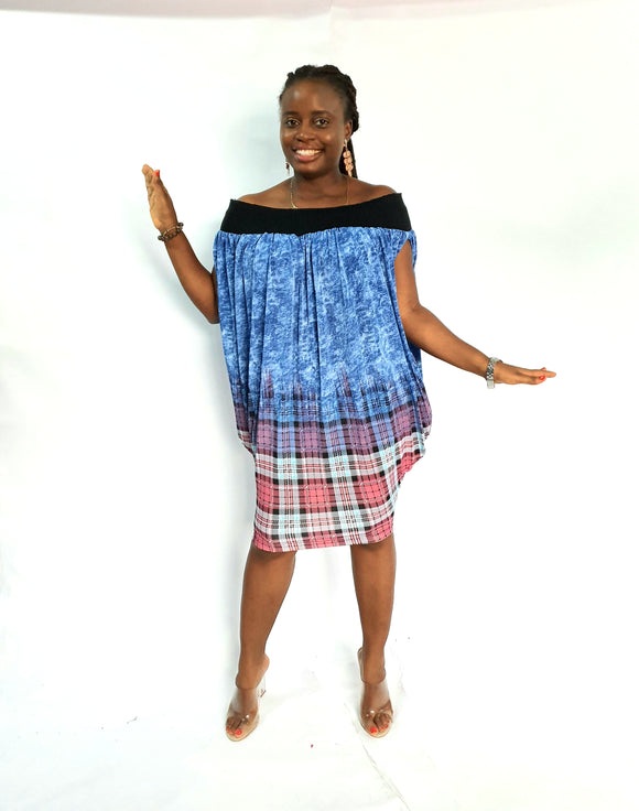 BANDED DRESS( DENIM BLUE)