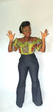 BOOT-LEG DENIM TROUSERS