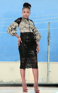 LACE SEQUIN SKIRT