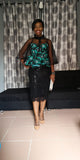 LACE SEQUIN SKIRT